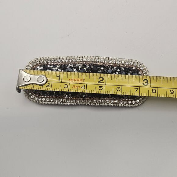 Vintage Gold-tone Barrette Set Woven Black Faceted Beads Hair Clips Glam Bridal main image 7
